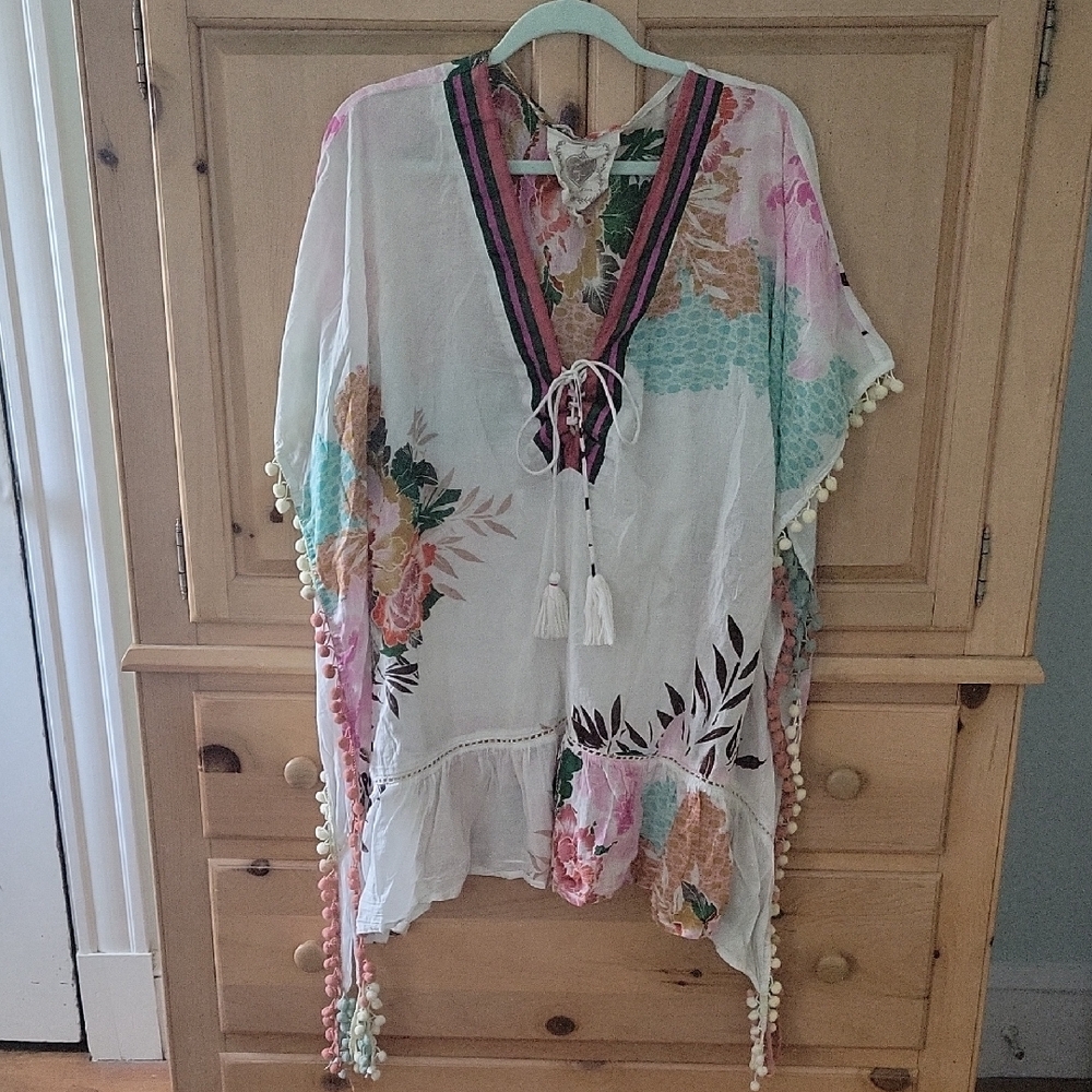 Floral Boho Kimono with Tassels